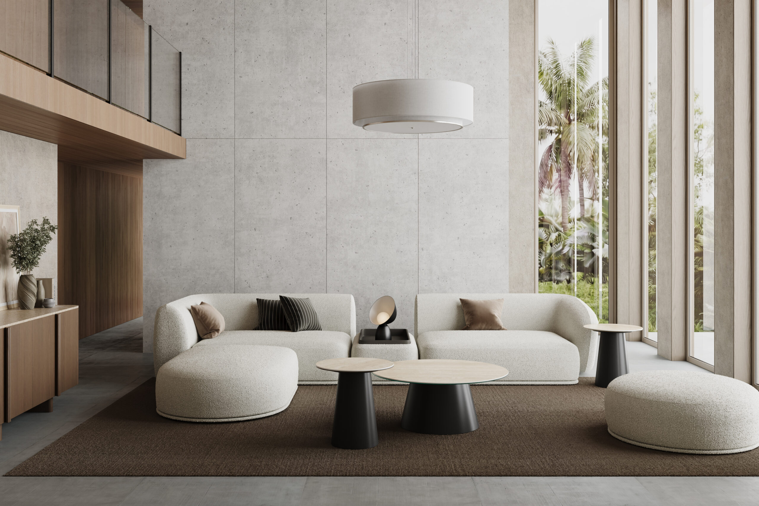 Stolik kawowy okrągły Nevada – stylowy wybór do salonu. Blat ze spieku. Marmurowy design. Stożkowa podstawa